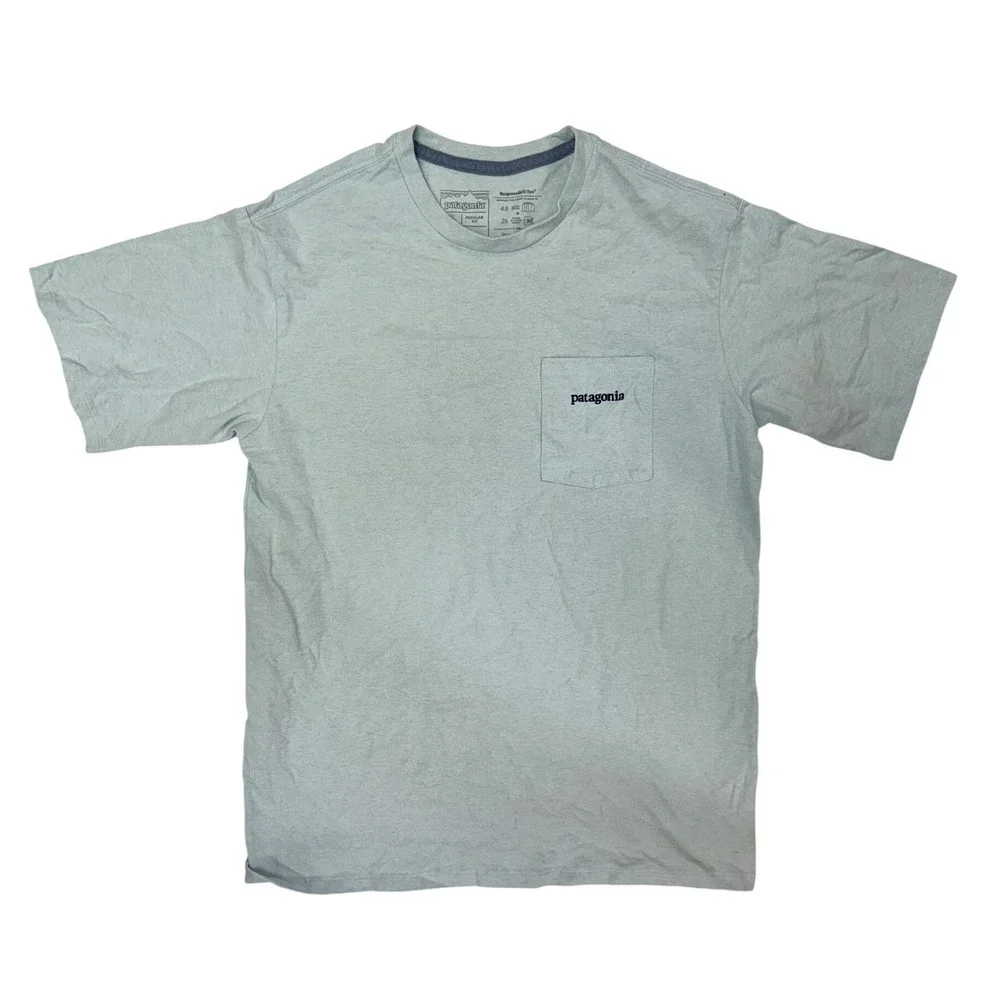 Patagonia Men Responsibili-Tee Pocket T-Shirt Blue Size Small‎
